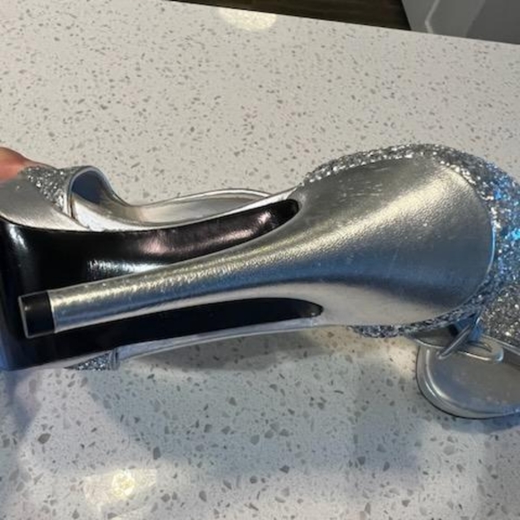 Stuart Weitzman Glitter Platform Sandal Size 6 1/2  Sample - Picture 4 of 6